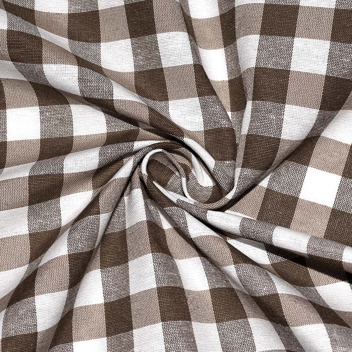 DIDI tkanina za stolnjake i dekor (M36)smeđe bijela kockice 2cm