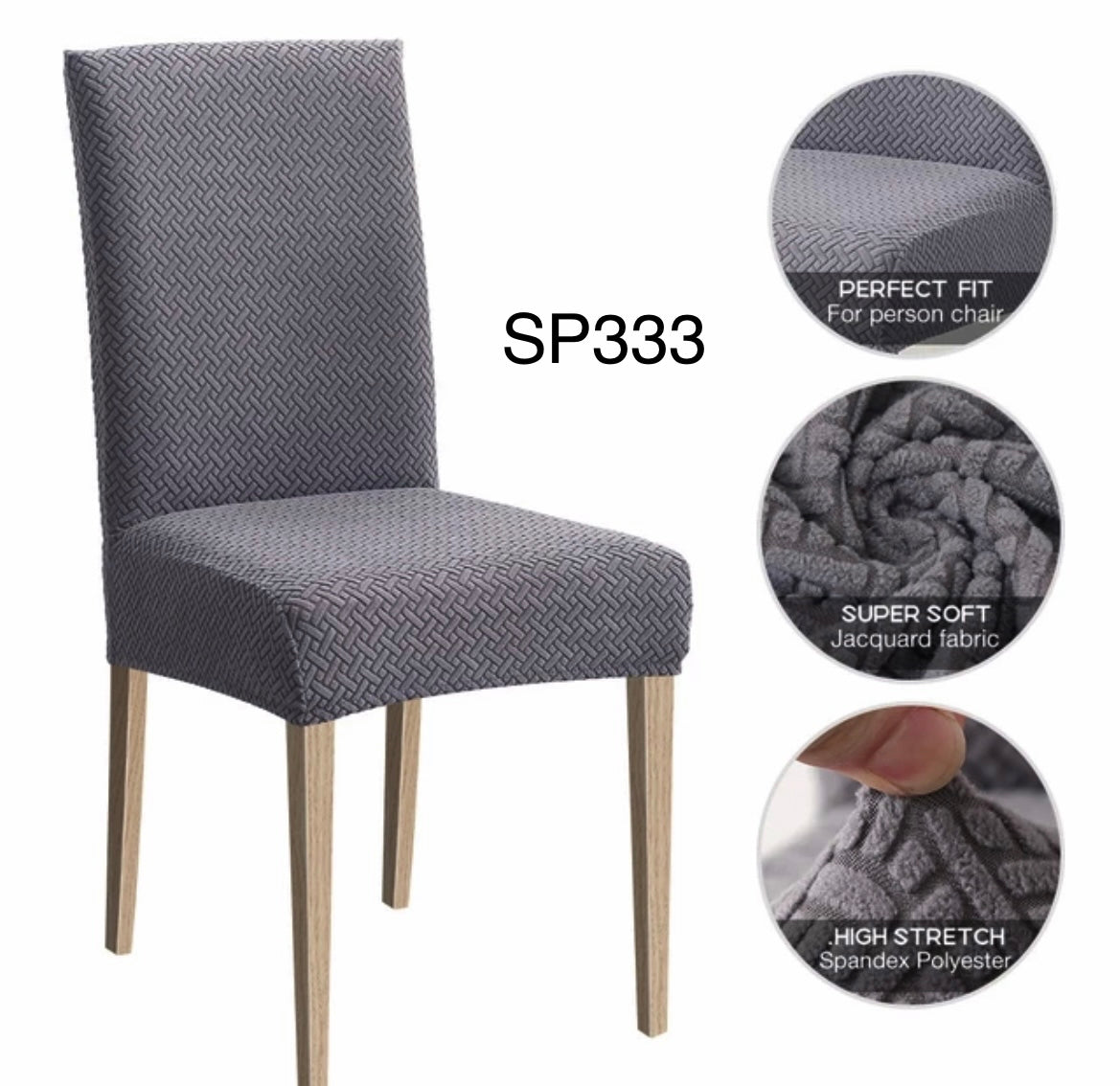 Navlake za stolice KVADRO SP333 tamno siva