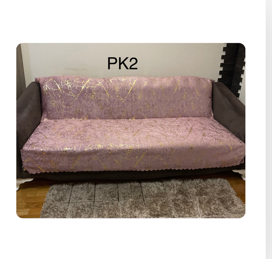PREKRIVAČ ZA KAUČ160x220 (PK2) prljavo roza podloga /zlatni uzorak
