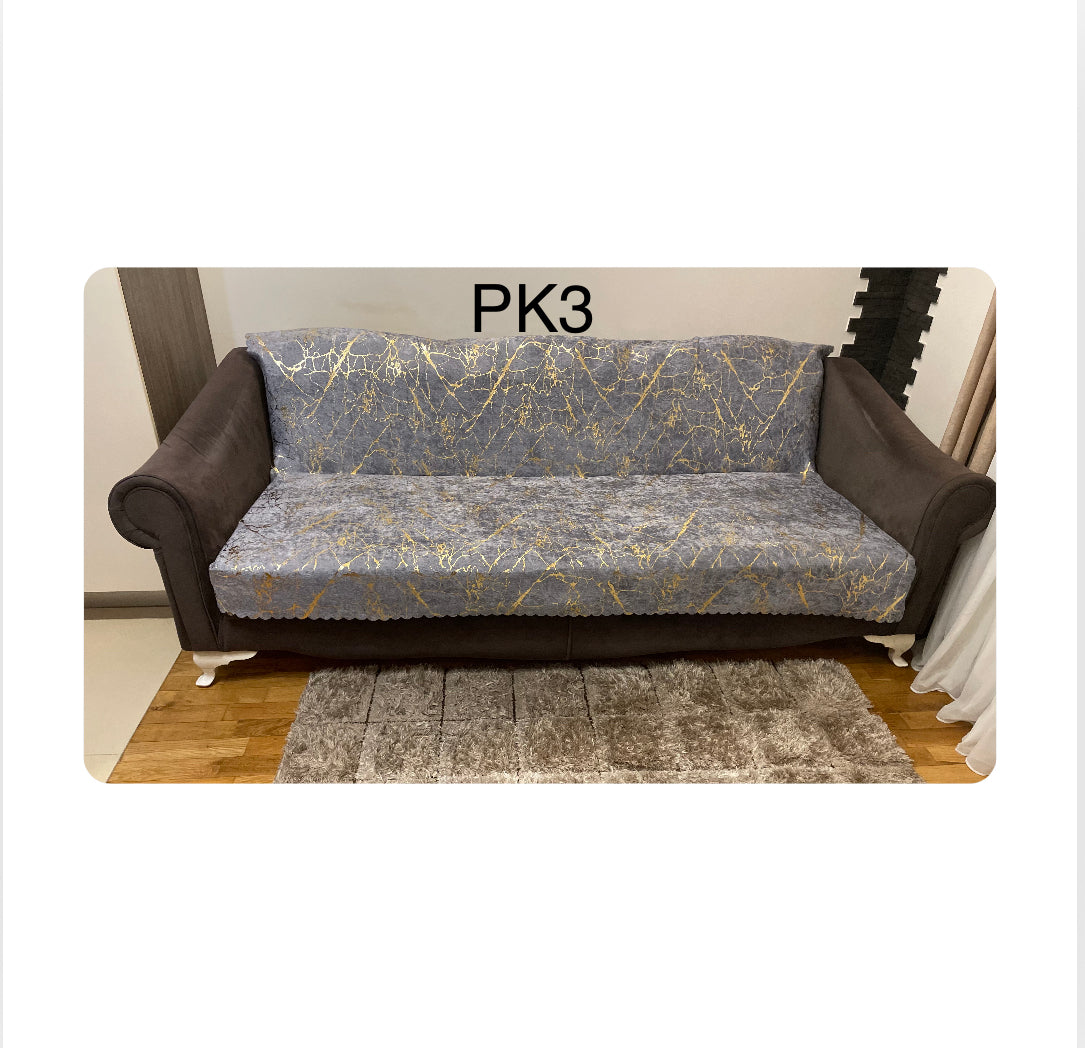 PREKRIVAČ ZA KAUČ 160x200 (PK3) siva podloga /zlatni uzorak