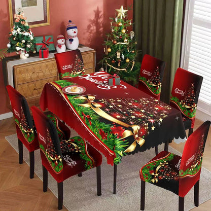 BOŽIĆNI KOMPLET Navlake za stolice 6komada +STOLNJAK (140x220)