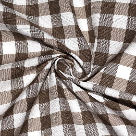 DIDI tkanina za stolnjake i dekor (M36)smeđe bijela kockice 2cm