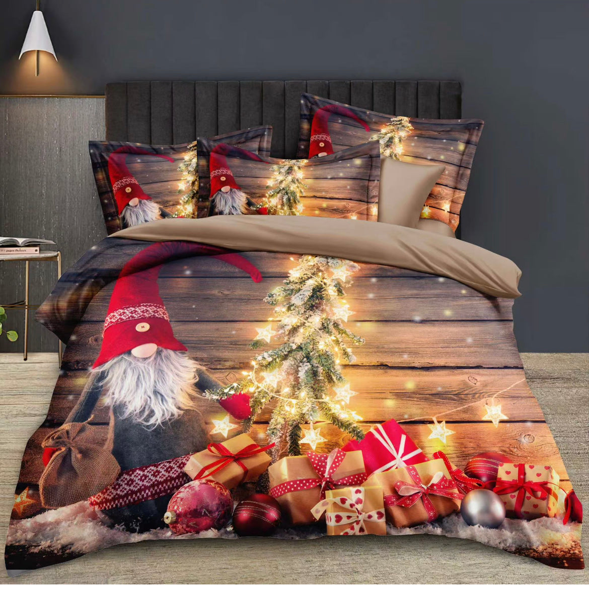 KOMPLET BOŽIĆNA POSTELJINA MINI- komplet sadrži 1kom  navlaka za poplun 140x200+1jastučnica 60x80 +1jastučnica 50x50