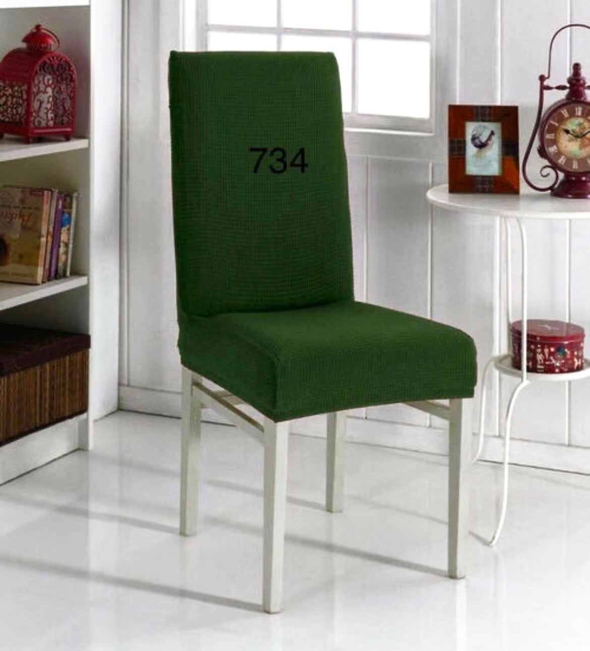 Navlake za stolice ELEGANT / SITNI UZORAK 734 tamnija zelena
