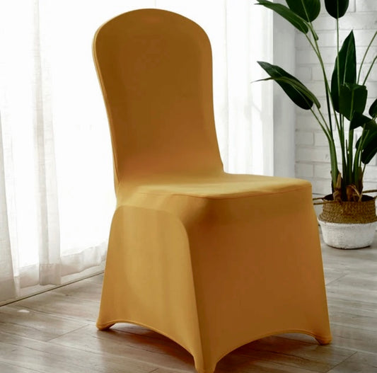 Dugačke rastezljive glatke navlake za stolice (L9 zagasito žuta)