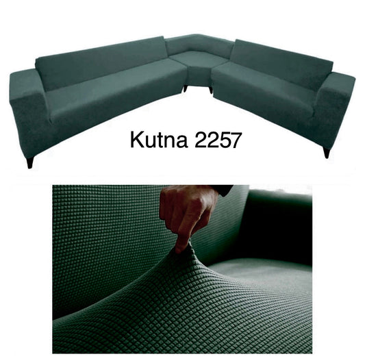 Navlaka za kutnu garnituru SITNI UZORAK 2257tamno zelena