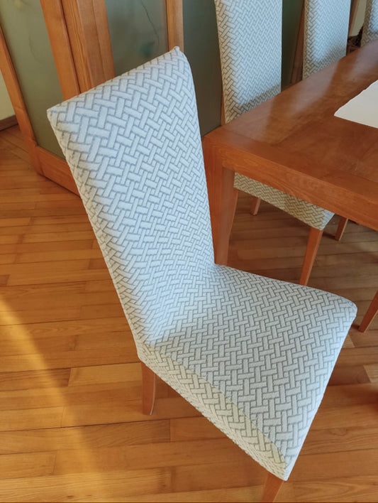 Navlake za stolice KVADRO DEKOR (SP20siva podloga prljavo bijeli uzorak)