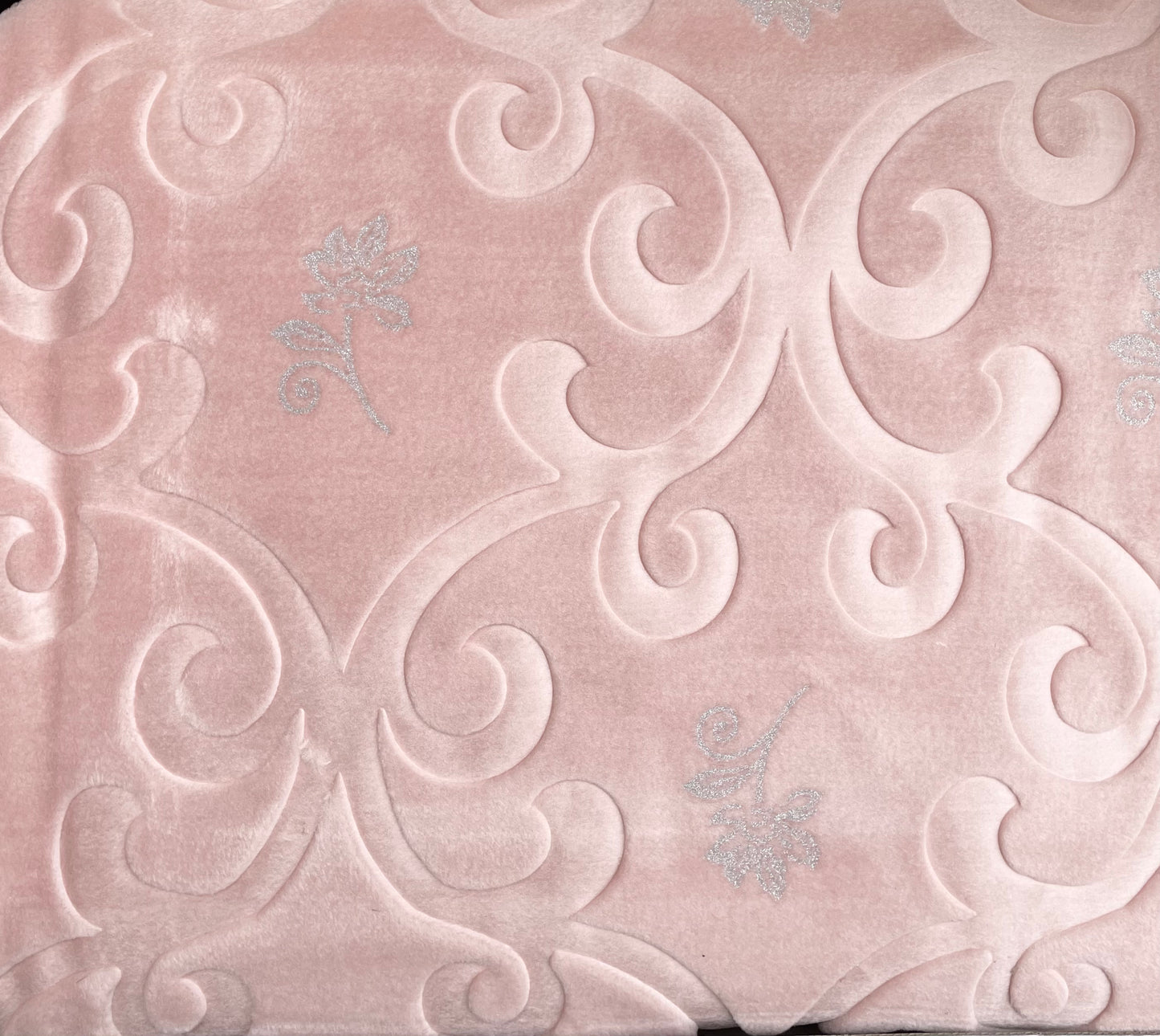 Zimska turska deka s uzorkom šljokica (S1004) 220x240 roza