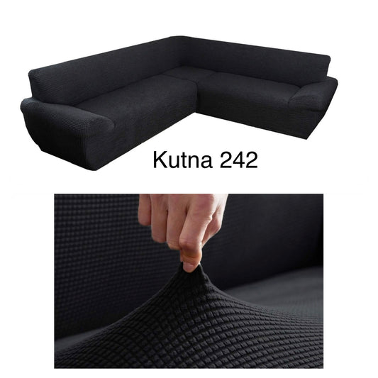Navlaka za kutnu garnituru SITNI UZORAK 242 crna